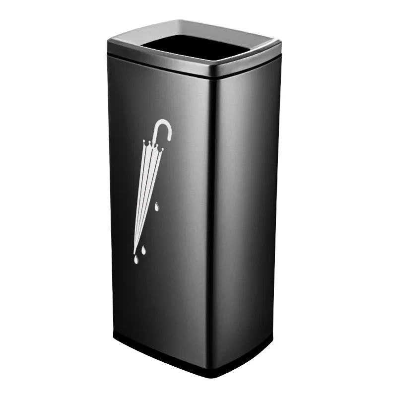 

Light luxury umbrella bucket Large commercial rectangular umbrella storage tank Umbrella frame Stainless steel door High-grade u