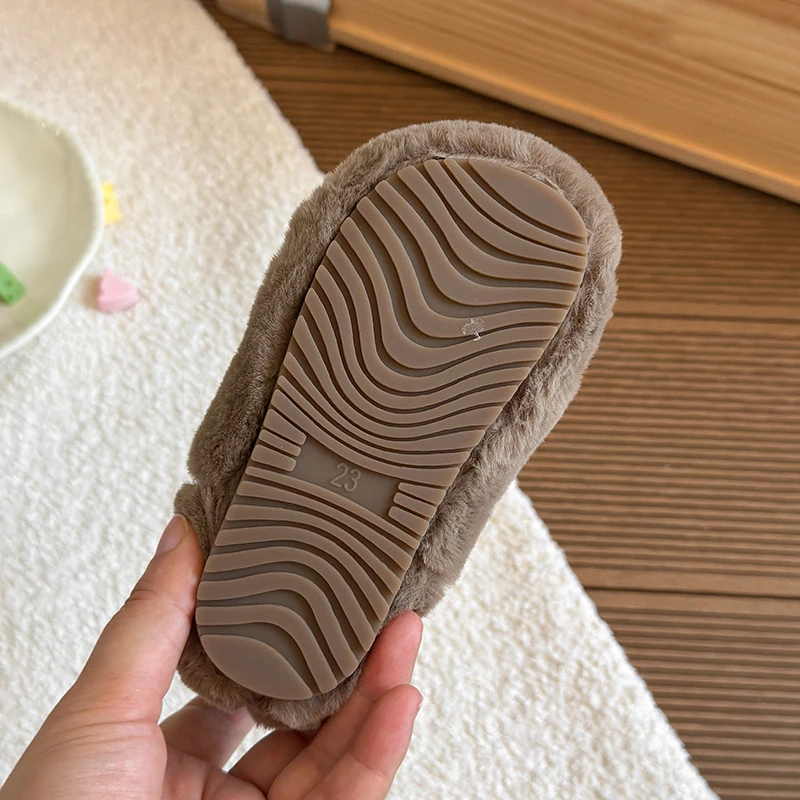 Baby Girls Boys Snow Boots Autumn Winter Children Warm Plush Ankle Boots Student Soft Sole Anti-slip Toddler Kids Outdoor Shoes