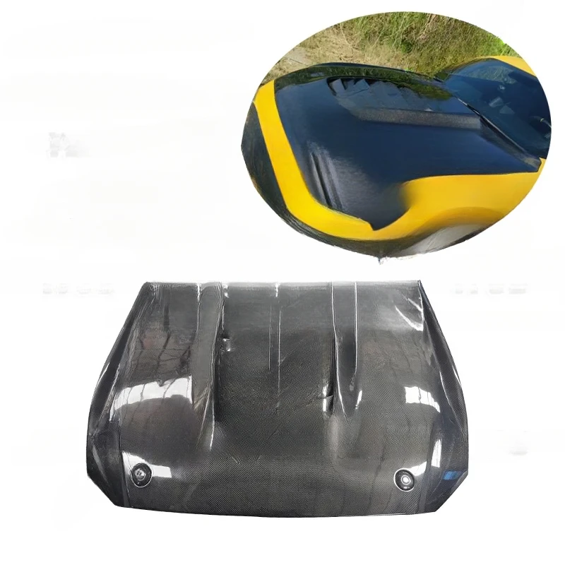 

Для Mustang 2015-2021: Модифицированный капот двигателя в стиле GT500 из углеродного волокна