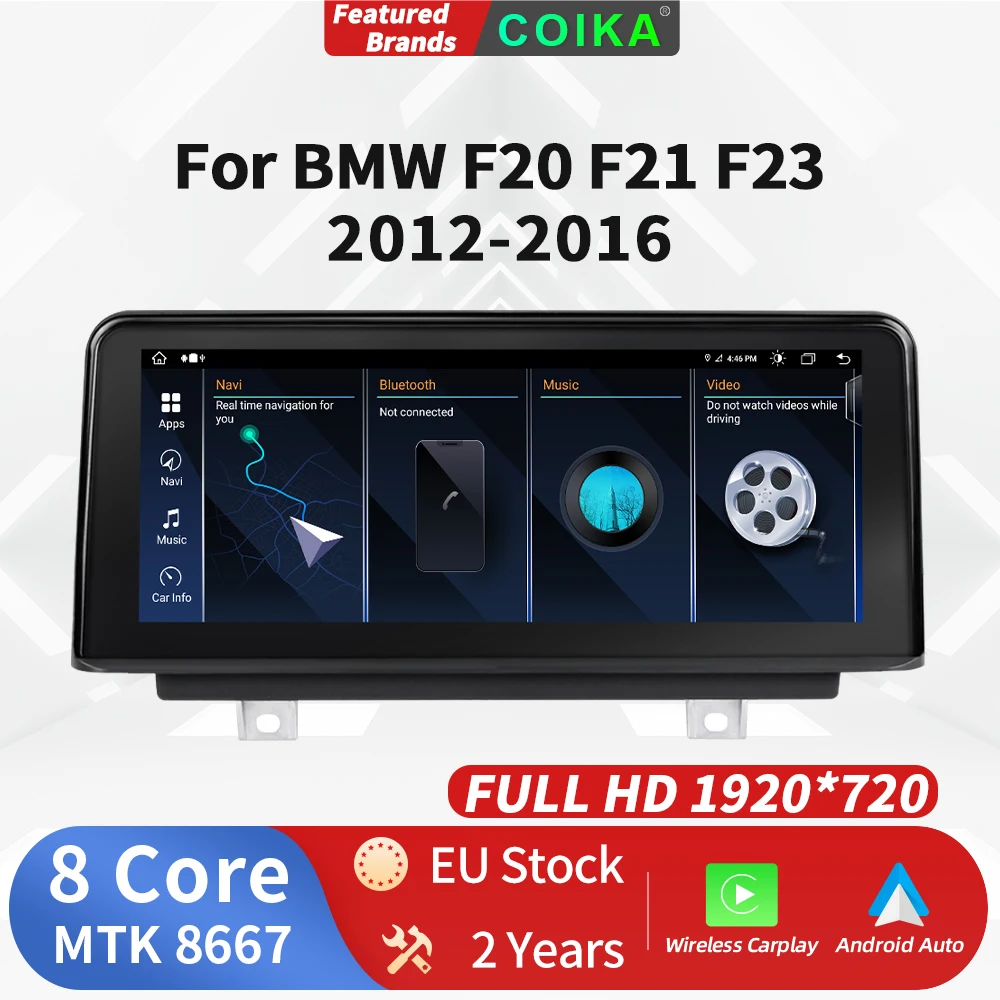 10.25“ Wireless Carplay Android Auto For BMW F20 F21 F22 F23 2012-2016 Car Radio Touch Screen Navi Multimedia Player Head Unit