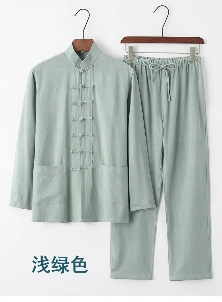 2026 Herren Chinesischer Traditioneller Tang-Anzug Hanfu Kung Fu 2-teiliges Set Oberteil und Hose Neujahrsparty Festival Übergröße M XXXXXL – Detail 12