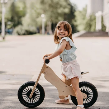 High quality wooden 3 in1 wooden helmet with front basket 7 10 years old children baby 12 inch kids children bike balance bicycle