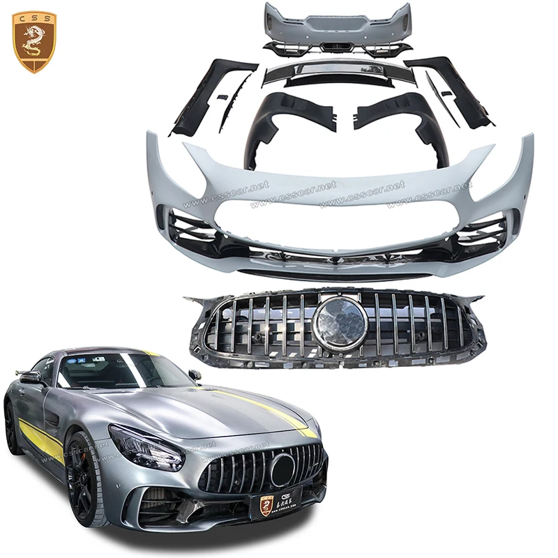 

GTR Style Car Front Side Fender Flare Wide Side Skirt Winglet Blade For Benz AMG GT Plastic Center Mesh Grill Protector Bumpers