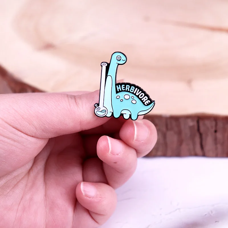 Herbívoros dinosaurio Bong esmalte Pin divertido psicodélico Veggie Animal broche