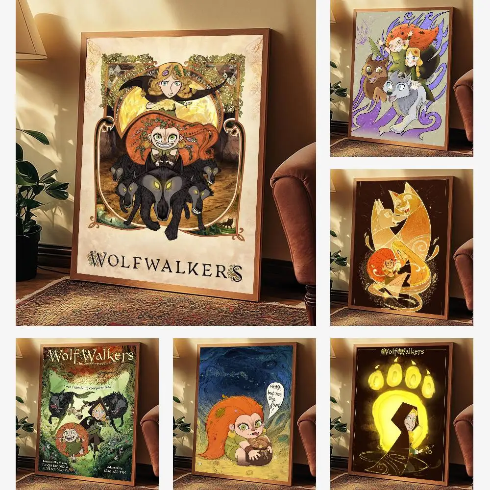 ملصق أيرلندا W-Wolfwalkers عالي الدقة على الحائط اللاصق المقاوم للماء وغرفة المعيشة المنزلية وغرفة النوم والديكور الجمالي