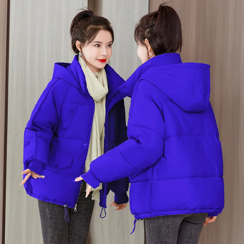 

2023New Winter Women Jacket Coat Parka Female Down Cotton Hooded Overcoat Thick Warm Short Jackets Windproof Casual Student Coat