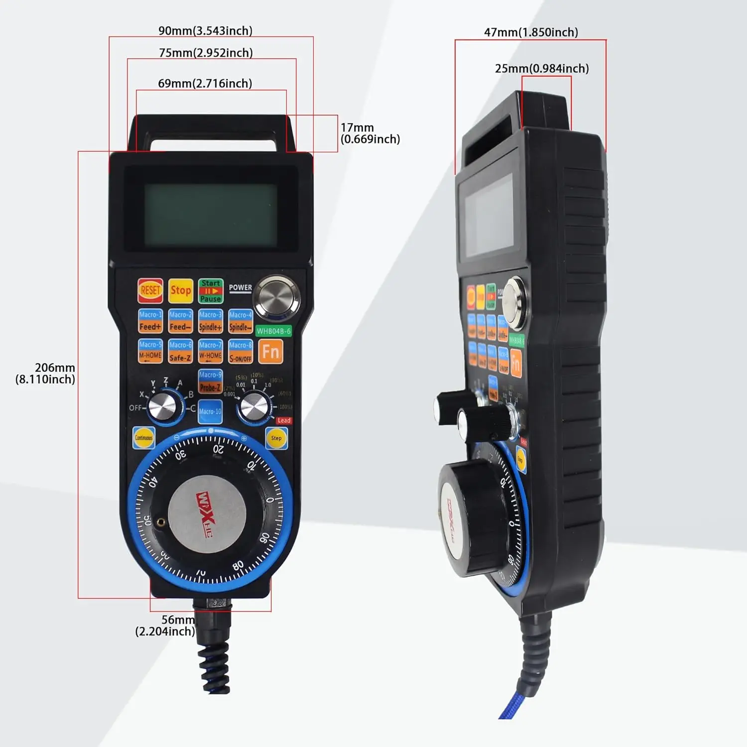 

XHC Factory Sale Mach3 4/6 Axis USB Wired /Wireless Remote Control High Speed mach3 Electronic Handwheel Pendant
