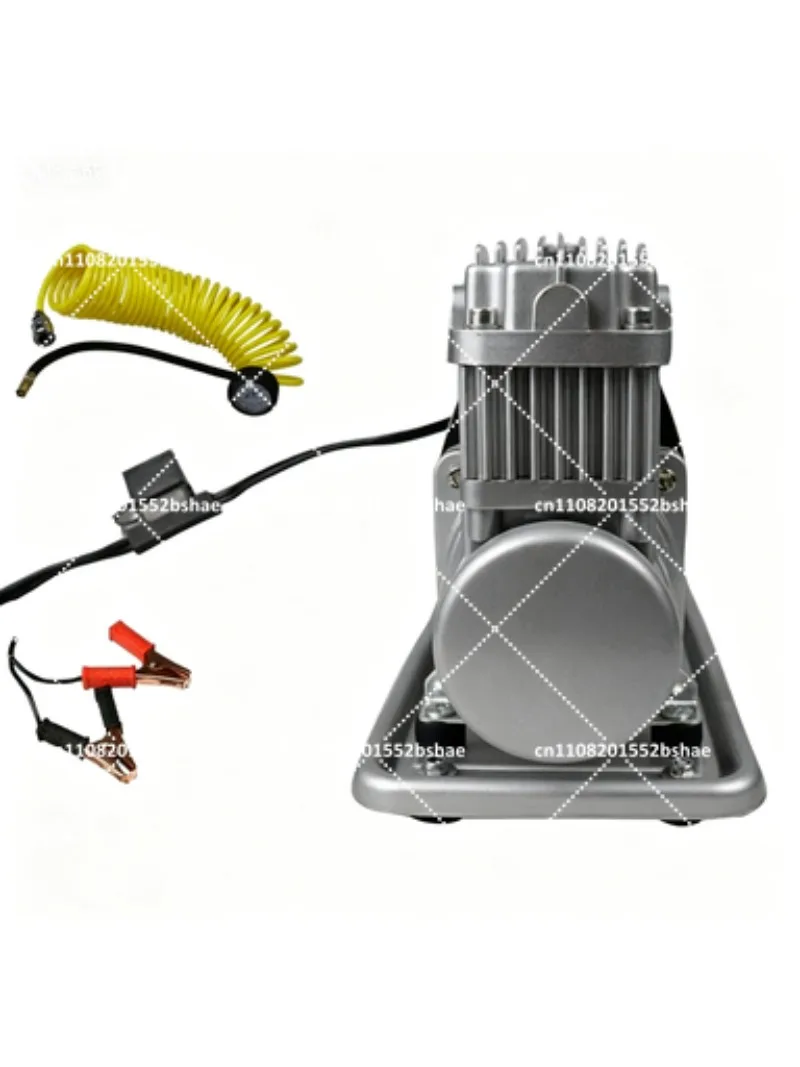12V Twin Cylinder Air Compressor Portable Car Tire Inflator Pump with LED Light