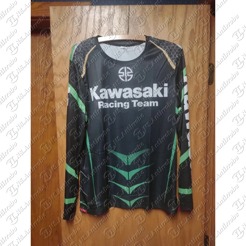 

Мотоциклетная футболка Kawasaki, новая футболка Kawasaki, летняя футболка для верховой езды, солнцезащитный крем, быстросохнущая, впитывающая пот, футболка с длинным рукавом
