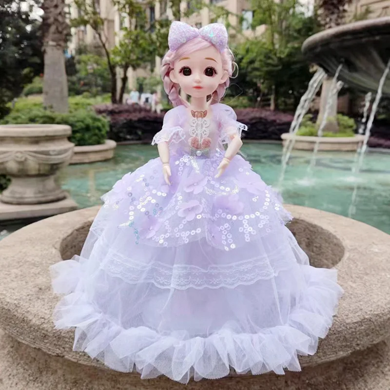 30cm Girl Princess Doll Toy Multi-jointed Movable Beautiful Wedding Dress With Music Princess Doll Kids Play House Toys Gifts