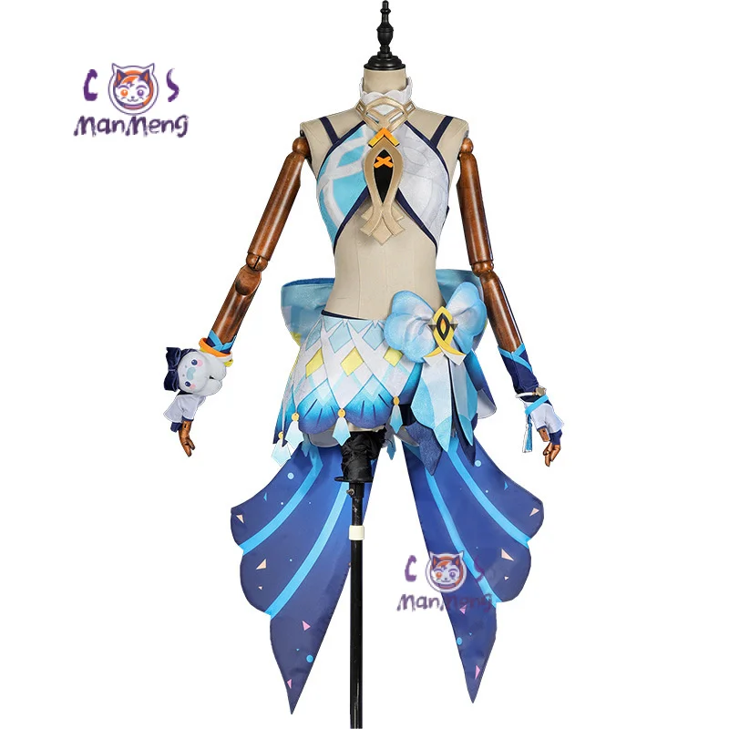 Mualani Fantasia Cosplay Feminina, Jogo de Impacto Genshin, Uniforme, Sapatos, Fatos, Festa de Halloween, Trajes de RPG