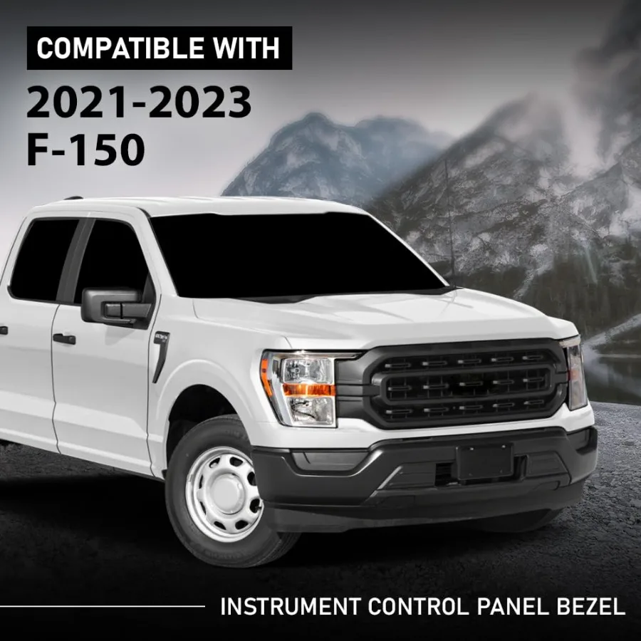 أسود A C سخان التحكم في المناخ داش تقليم وحدة التحكم المركزية الحافة لفورد F150 2021 2022 2023 لوحة القيادة الداخلية لهجة إعادة