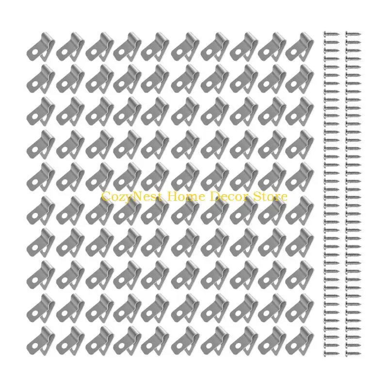 92MF Pack Of 100 Practical Stainless Steel Outdoor Wire Fence Clips For Garden Use