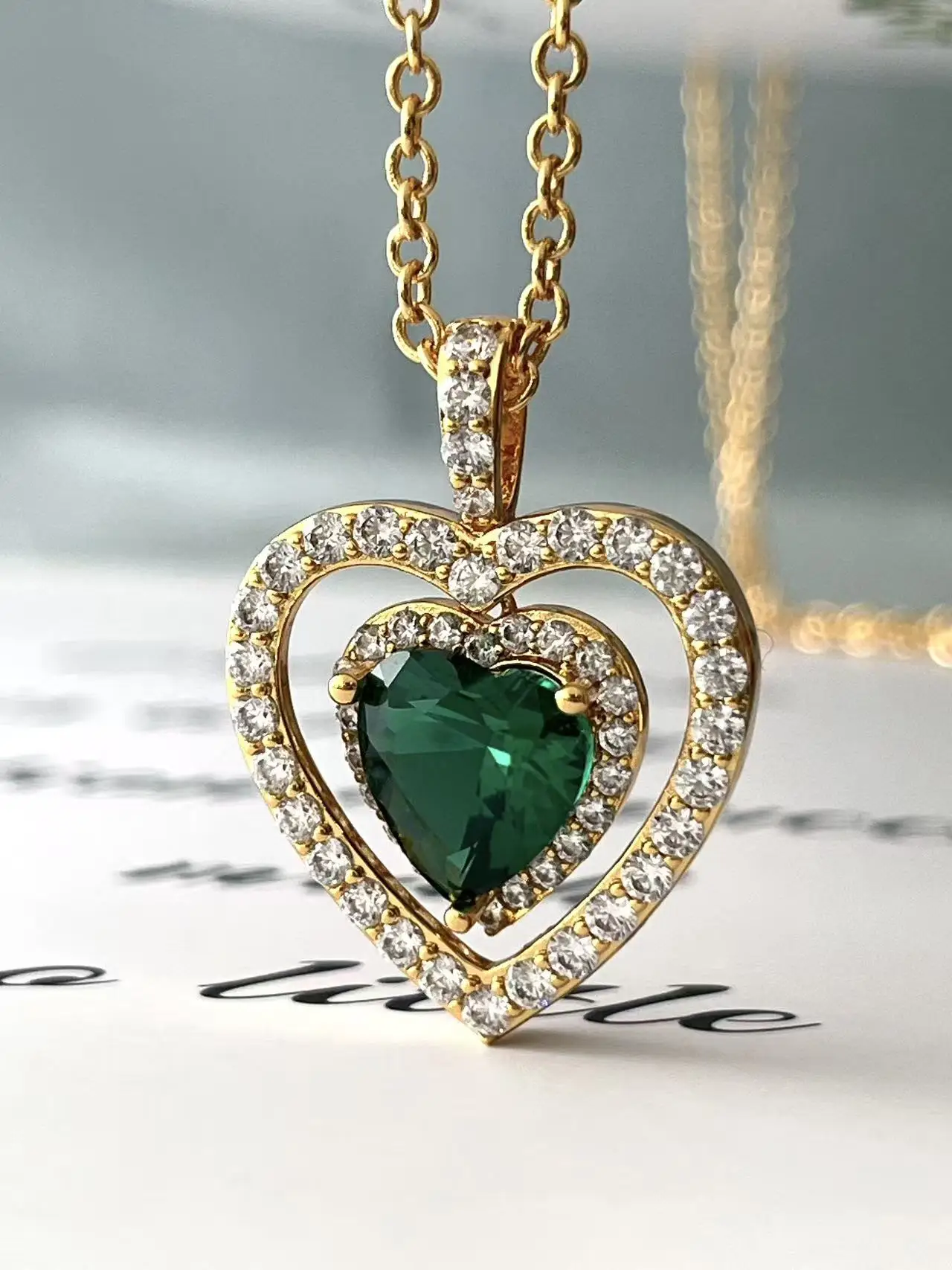 

Cross-border New Arrival Heart-Shaped Zircon Necklace Niche Style for Everyday Wear Jewelry Factory Direct Wholesale