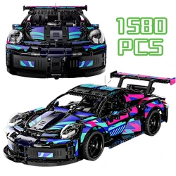 1580PCS Technical Speed City Sports Racing Car Building Blocks RSR Hypercar Vehicle Model MOC 42096 Assemble Brick Toy Kid Gifts