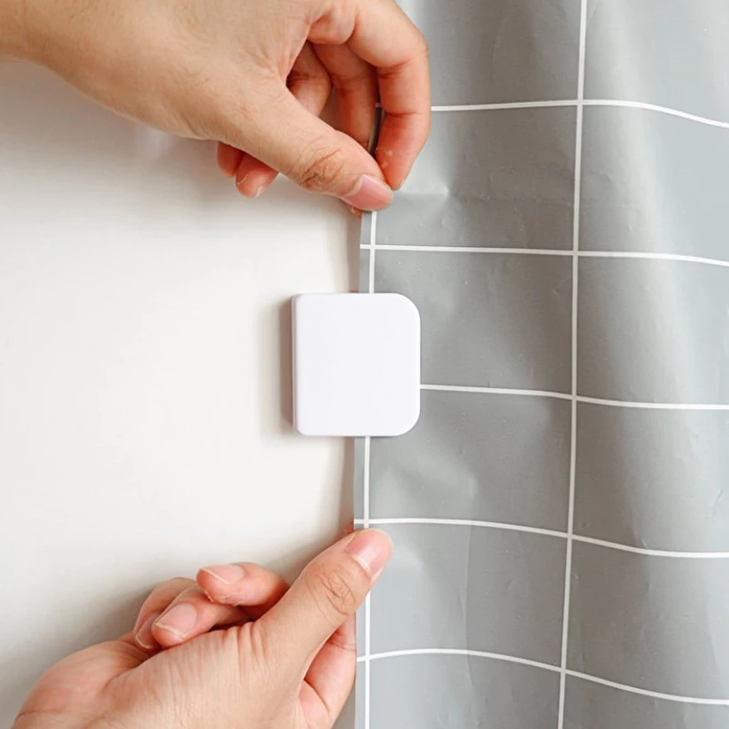 2 pezzi fermagli per tende da doccia Clip per tende da doccia autoadesive antivento anelli per tende da toilette supporto per Clip accessori per il bagno
