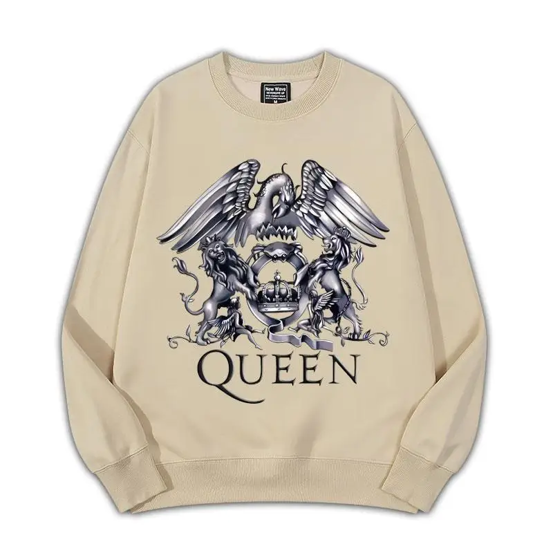 European and American Heavy Metal Rock Band Queen Band Printed Hoodie Autumn and Winter Unisex Hip-hop Cool Sports Shirt