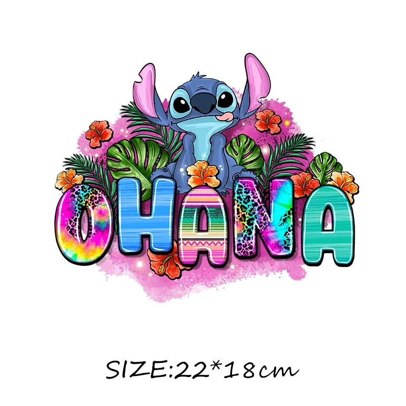 Stitch & Lilo Iron on transfers Heat Transfer Stickers Patches for Clothes Thermal Prints Decals on Tshirts