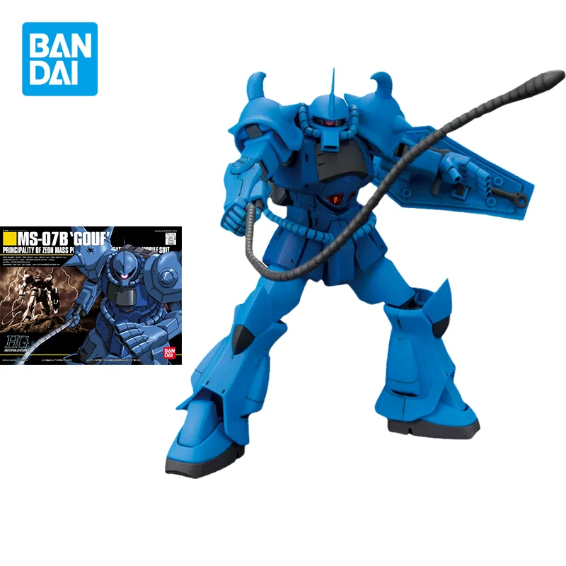 

Bandai Gundam Model Kit Assemble Figure HGUC 1/144 GOUF MS-07B Freshman Edition Anime Action Dolls Collectibles Children's Toys