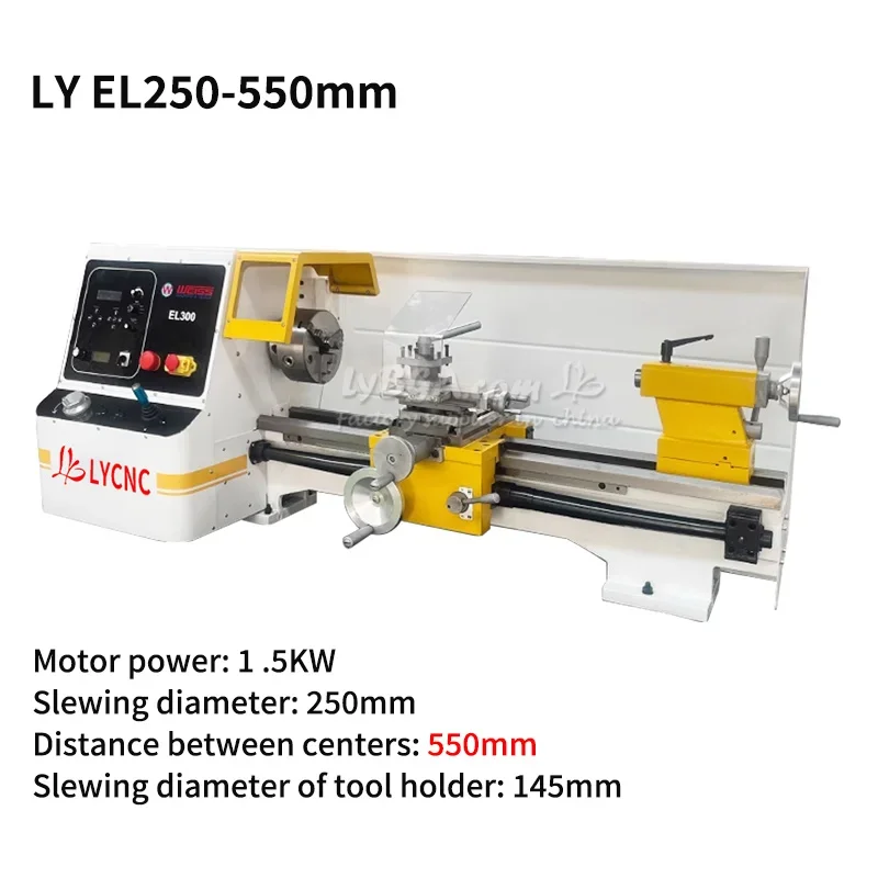 EL250/300 Automatic Metal Precision Home Lathe Simple CNC Programming1.5/2.2kw Motor Distance Between Two Centers 550/750mm