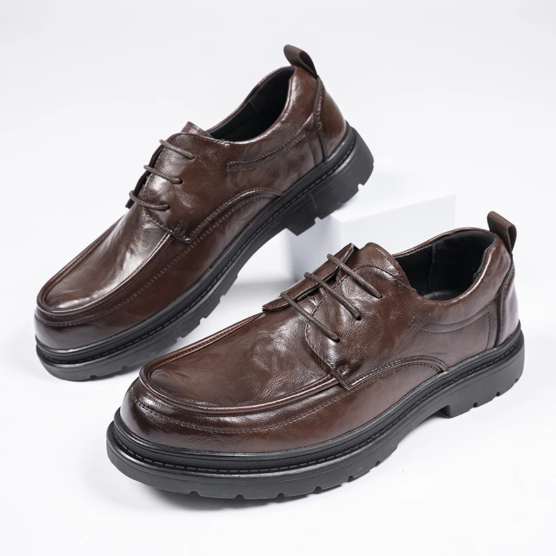 

Весенне-осенняя мужская популярная деловая повседневная обувь, дышащая удобная высококачественная молодежная обувь, увеличивающая рост