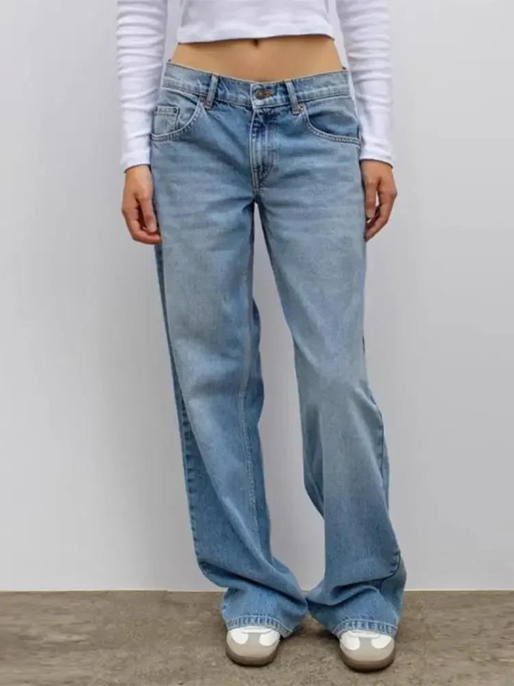 

European and American retro street leopard print star patch jeans women's high waist jeans fashionable clothing casual pants