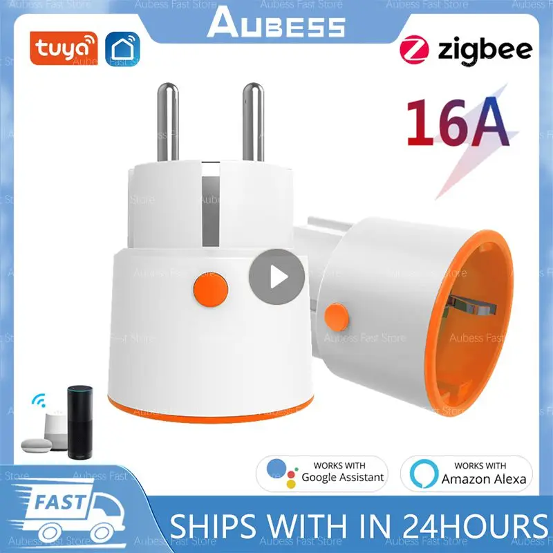 

Tuya Zigbee 3.0 Smart Plug Socket EU 16A Outlet 3680W Power Monitor Wireless Timing Control Works With Alexa Google Assistant