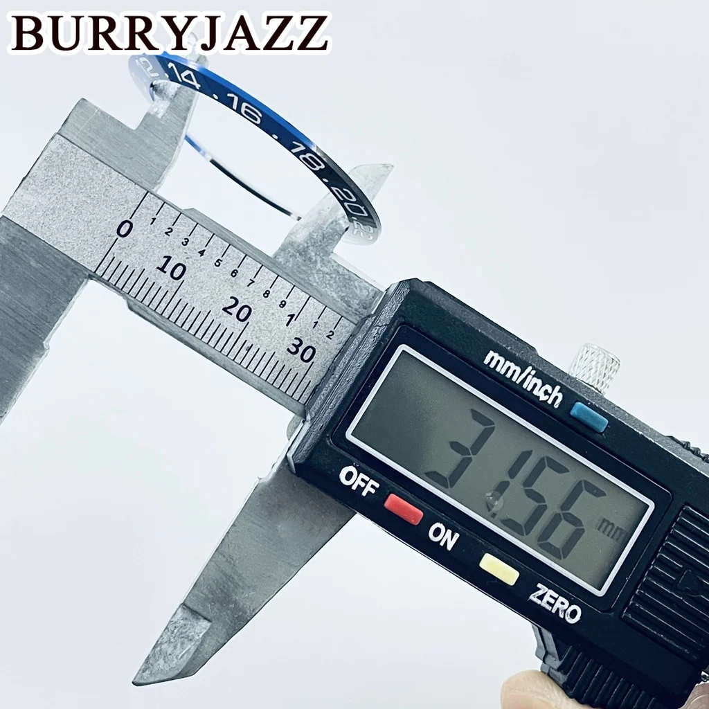 BURRYJAZZ 40mm SEA Keramik Lünette Schwarz Blau Grün Schräge Taucheruhr Einsatz Uhr Ersetzen Zifferblatt Uhr Lünette Einsätze Ring