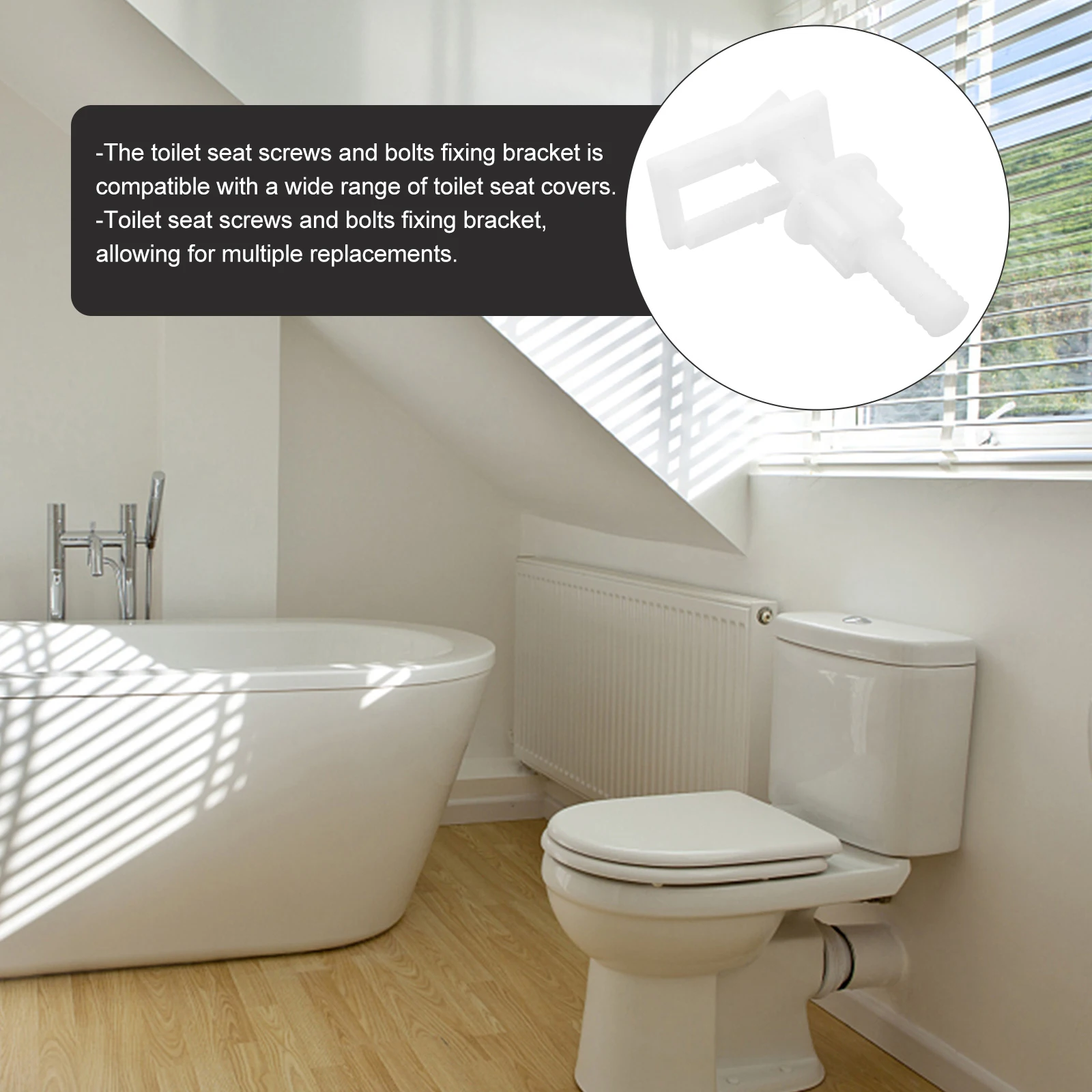 

1Pair Toilet Seat Covers Fixing Screws Plastic Replacement Durable Toilet Seat Mount Bolts Repair Parts Push-on Bolt Caps