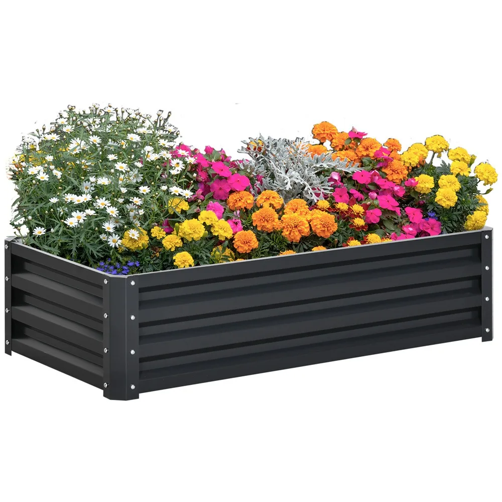 Galvanized Steel Planter Set – Durable, Weed-Free, and Effortless Assembly,Galvanized Steel Planter Set
