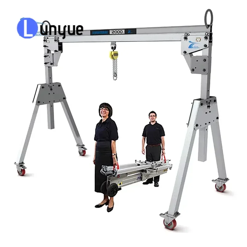 3 Ton 5T Portable Electric Mini Aluminum Gantry Crane High Quality Alloy Workshop Lifting Tool For Garage Warehouse Heavy