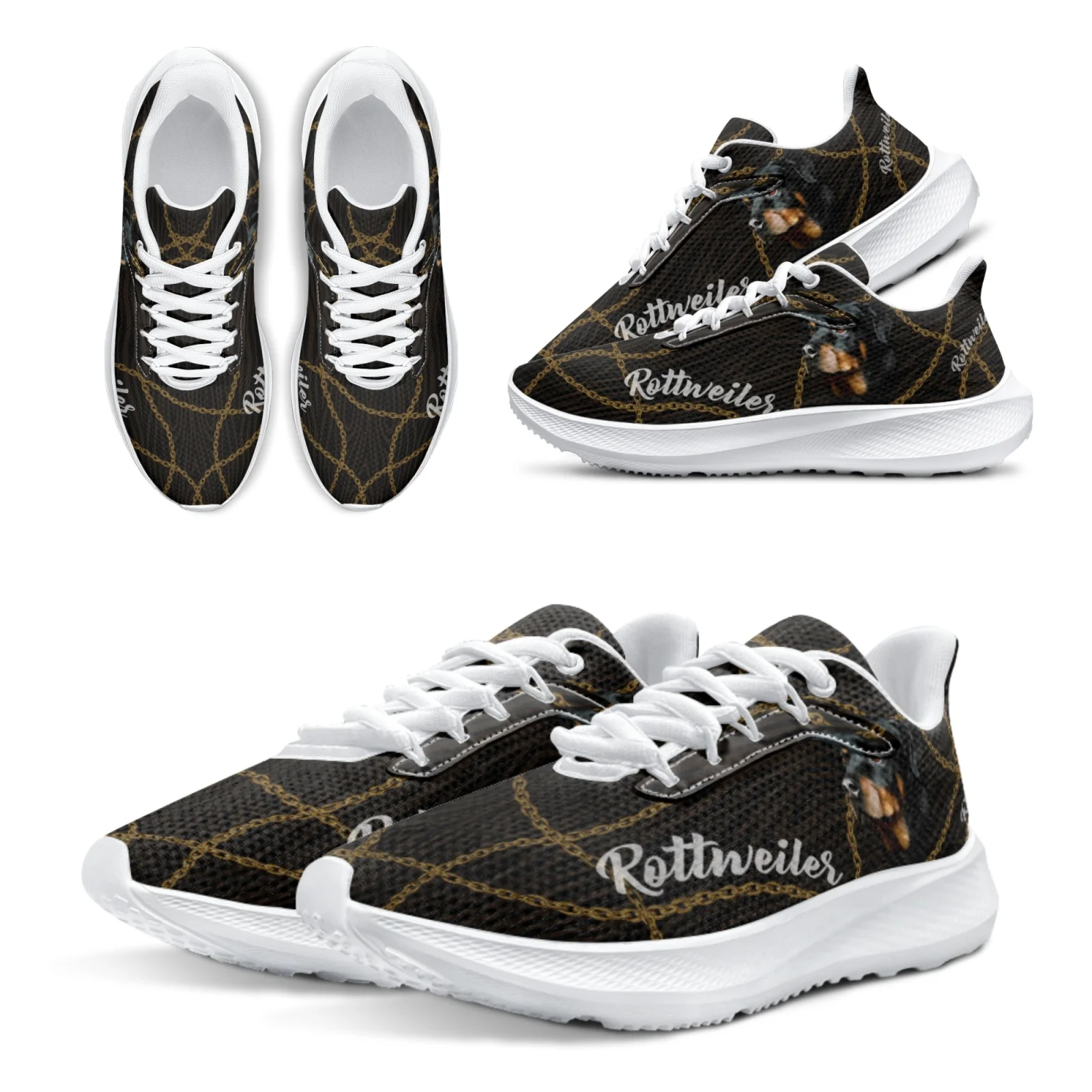 INSTANTARTS Hot Selling New Women's Running Shoes Baroque Style Rottweiler Designer Brand Sneakers Sneaker Gifts For Dog Lovers