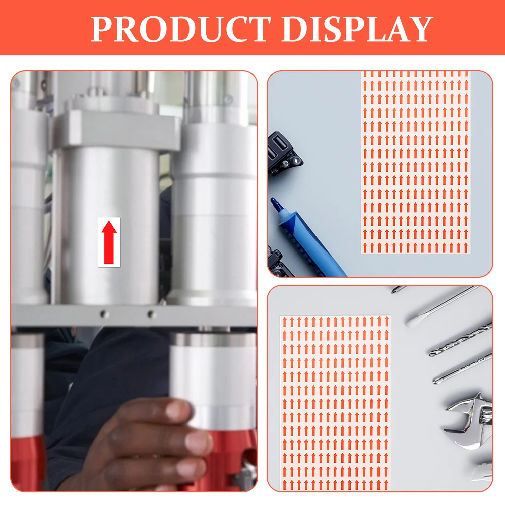 2Pcs Red Arrow Stickers Square Shape Self Adhesive Labels for Office Warehouse Marking Direction Indicators Adhesion