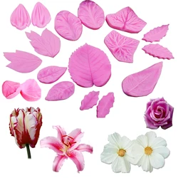 KindsFlower Leaf Silicone Cake Mold Press For Fondant Chocolate Baking Decoration Tool Leaves Mould DIY Resin Clay HandmoldM258