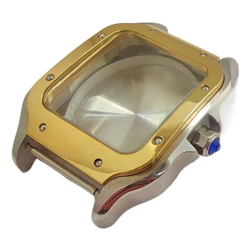 New Trendy Exquisite Elegant 38mm Square Case With Steel Back 316L Stainless Steel Compatible With NH35 Movement Mineral Mirror