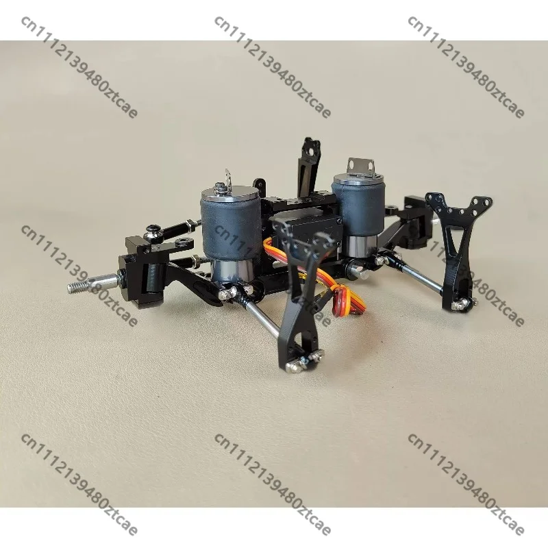 RC Truck Middle Steering Axle Air Suspension, Mechanical Synchronous Linkage Steering Upgrade Parts
