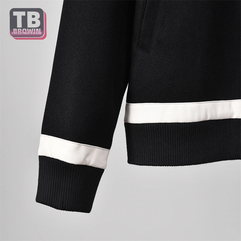 TB Flagship-Store Brand men\'s women\'s baseball uniforms stand-up collar striped long-sleeved raglan sleeves jacket