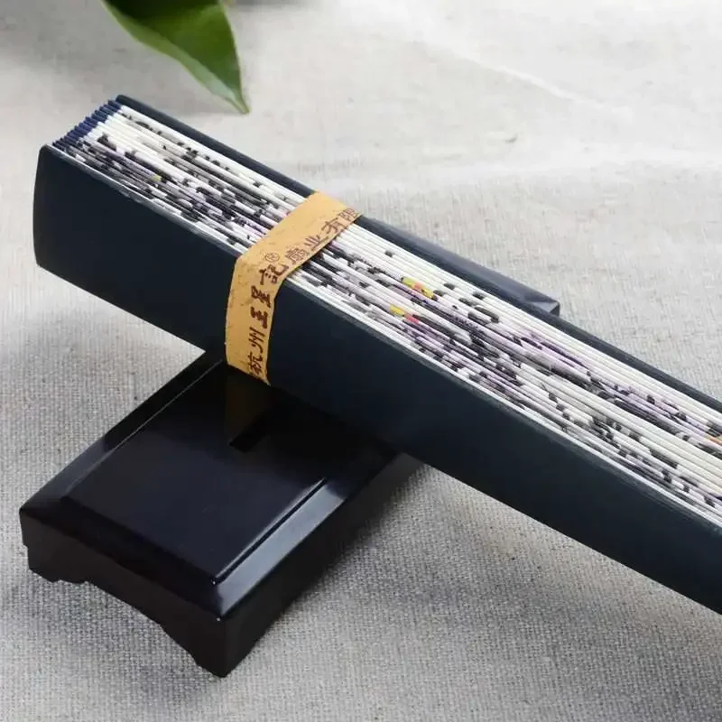 Hangzhou fan imitation ebony hand-painted rice paper calligraphy and painting fan