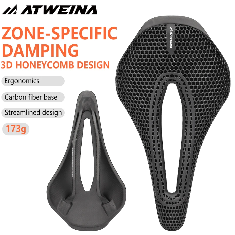 

ATWEINA подушка для велосипедного сиденья, дорожная велосипедная подушка для сиденья с 3D принтом, седло из углеродного волокна для горного велосипеда, уличная подушка для сиденья для верховой езды