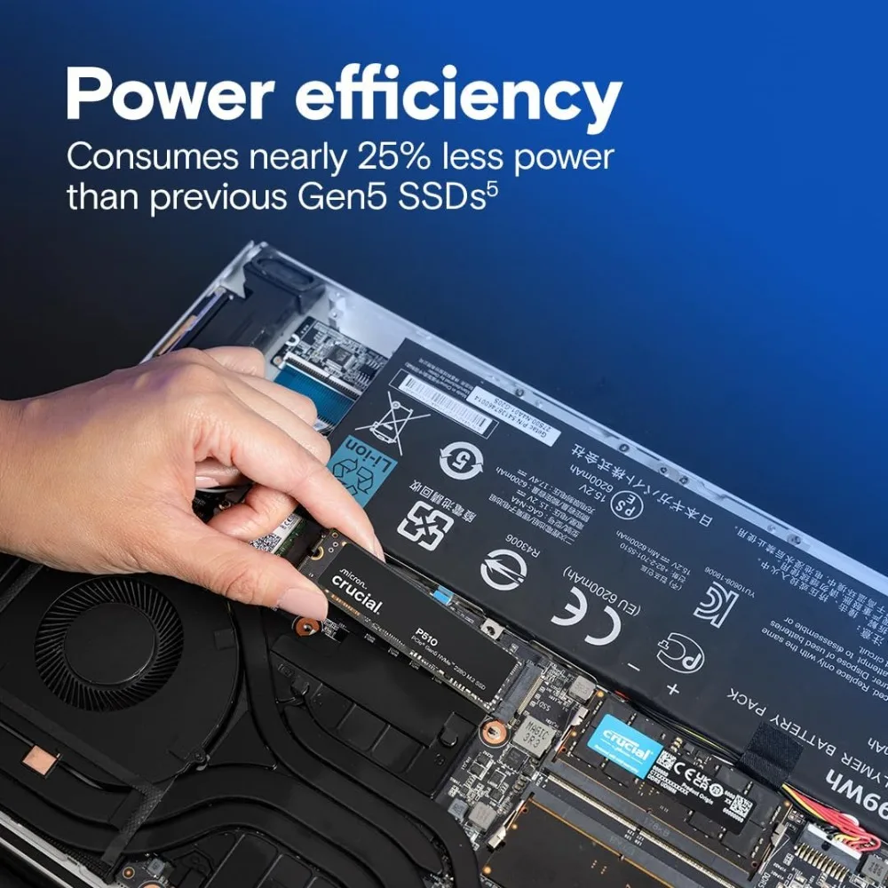 

Отправлено из США: SSD PCIe Gen5 NVMe 2 ТБ, 10000 МБ/с, TLC NAND для ноутбуков, настольных ПК, игр и творчества