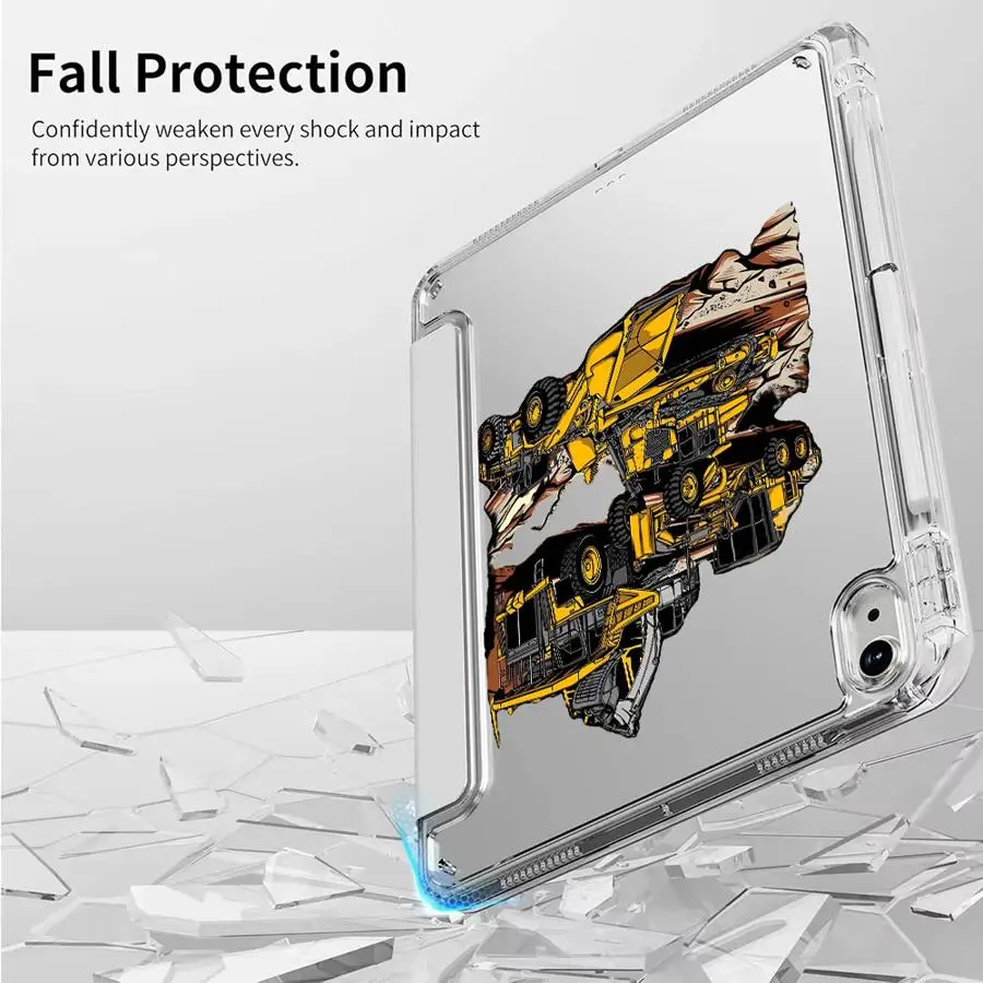 Luxurious Engineering Vehicle Print Tablet Case For iPad Pro 11th 10th 9th 8th 7th 12.9inch Air 4 5 M3 M2 M4 11inch Pro 2025
