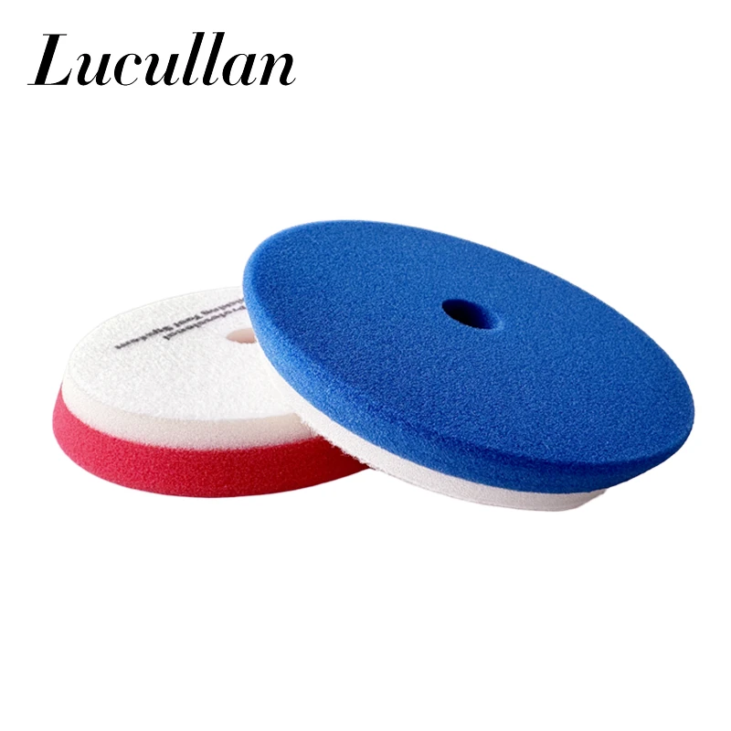 Lucullan 5 inch Backing Plate Polishing Buffer Pads 2 Layer Hybrid Hook and Loop Sponge For Compounding and Waxing