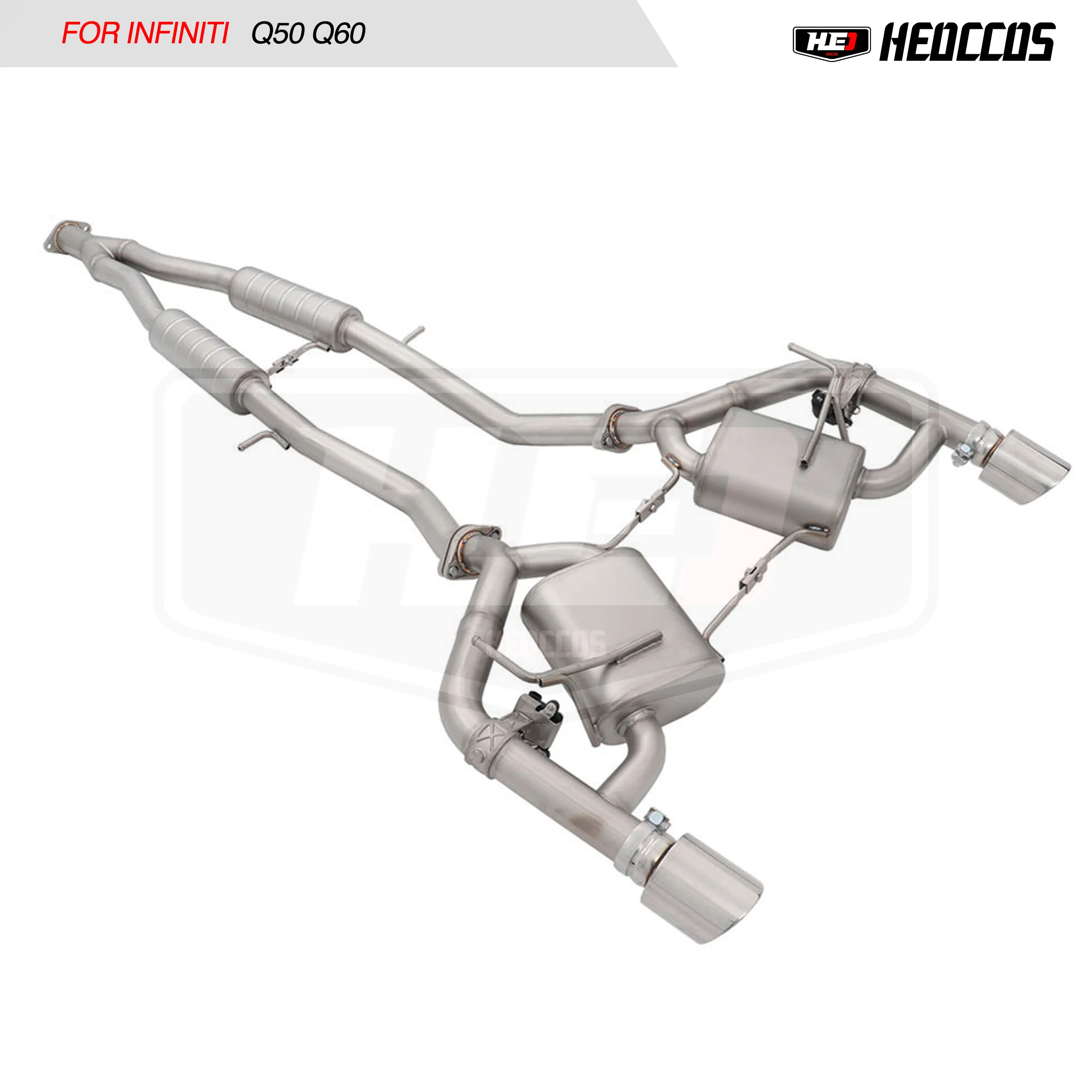 HEO Stainless Steel Catback Exhaust Muffler For Infiniti Q50 Q60 Electronic Valve Exhaust Catback