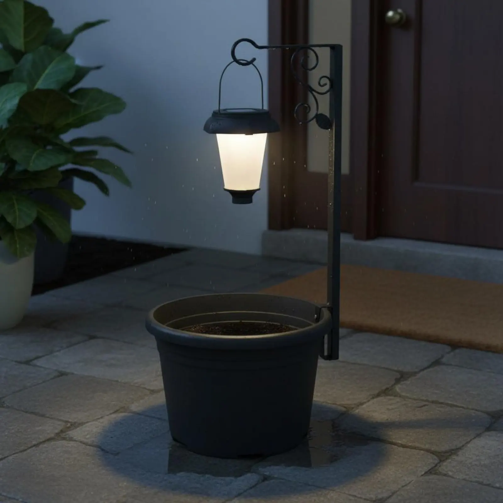 Outdoor Planter Light Waterproof Solar Garden Light Solar Decorative Lamp Warm White Decorative Post Lamp for Patio, Front Porch