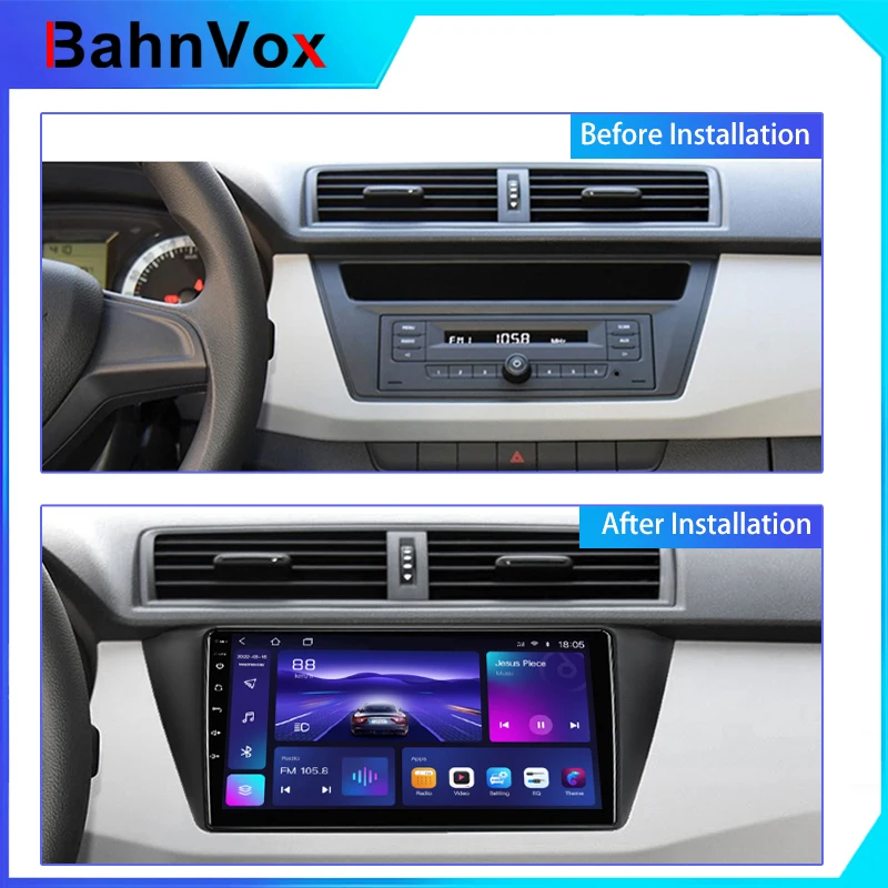 9 inch Android Car Radio frame for Skoda Fabia 2015 2016 2017 2018 2019 2din Stereo GPS Fascia bezel Panel Adapter wire harness view 5