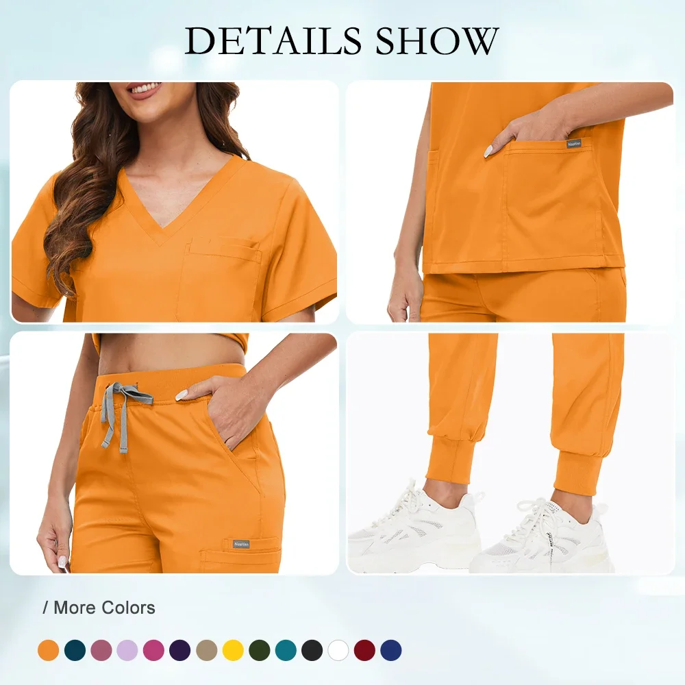 Wholesale Scrubs Suit Hospital Uniforms Medical Nurse Uniform Jogger Nurse Scrubs Uniforms Sets Unisex Multicolor Surgical Scrub