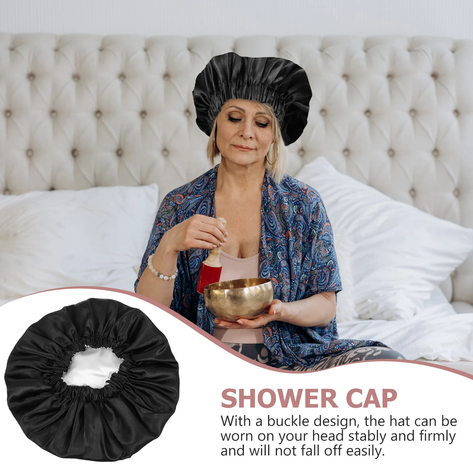 

Elastic Hair Care Bonnet For Women Sleep Bathing Hat Household Soft Comfortable Pillow Clean Sleeping Caps Bonnet