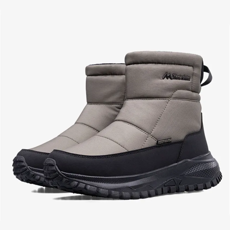 Brand Winter Sneakers Men's Boots Thick Plush Warm Men's Snow Boots Soft Non-Slip Men Ankle Boots Outdoor Waterproof Men's Boots