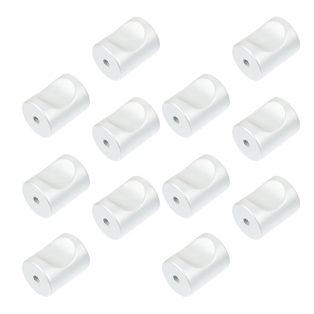 12pcs Aluminum Alloy Cylindrical Handle Single Hole Drawer Knobs Furniture Cabinet Pulls Durable Smooth Easy Install Simple