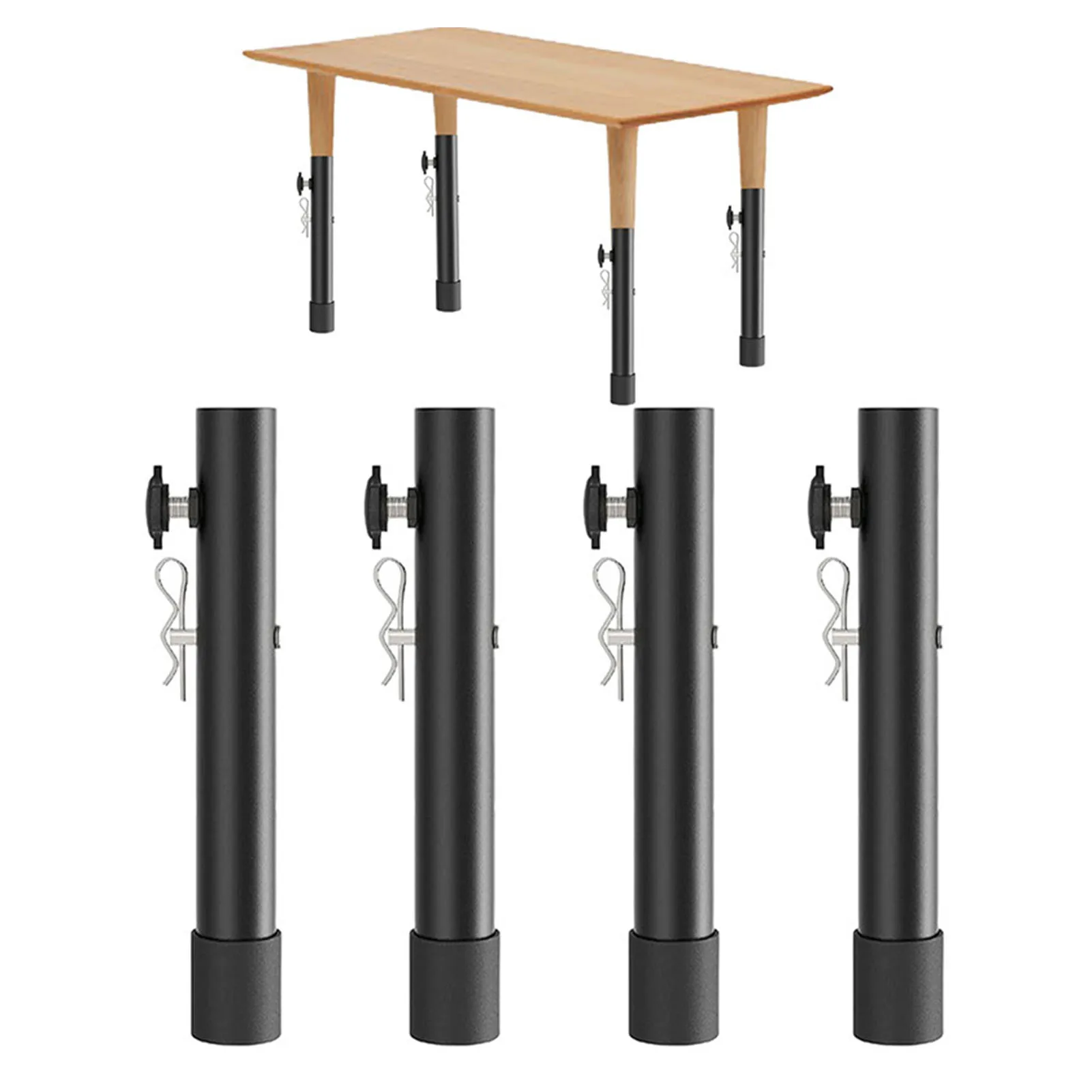 4Pcs Folding Table Leg Risers Extenders Stainless Steel Counter Height Leg Extensions